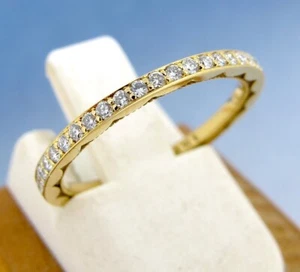 TACORI .38 ctw Diamonds Round Cut 18kt Yellow Gold Eternity Ring Size 4.75 - Picture 1 of 7