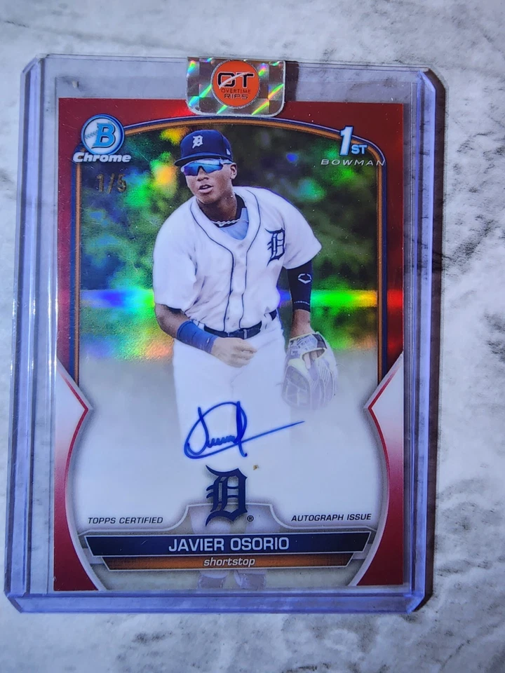 1st Bowman Chrome  red 1/5 JAVIER OSORIO 🔥 TIGERS - Image 1 of 2