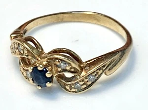 Magnífico Anillo Oro 18 Quilates - Zafiros Y Diamantes 0.12 Quilates-2.71G - Imagen 1 de 5