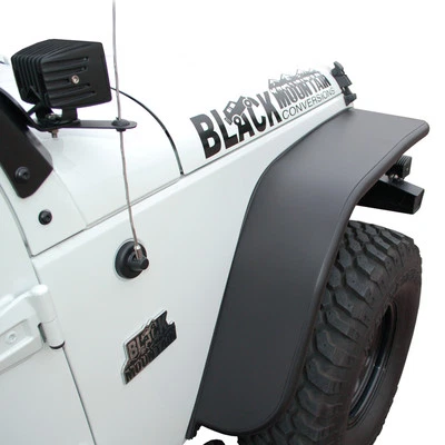 Black Mountain Aluminum Fender Flares fits Jeep Wrangler JKU JK 2007-2018 4dr - Image 1 of 4