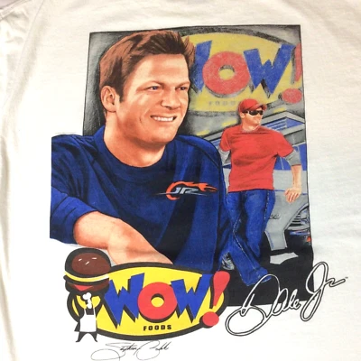 Camiseta Dale Earnhardt Jr Wow Foods Adulto Talla L Blanca Gráfica Carreras de Automóviles Para Hombres Foto 1 de 4
