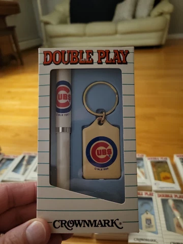 Vintage Crownmark Double Play Chicago Cubs Ballpoint Pen and Key Ring Set 1989 Cover