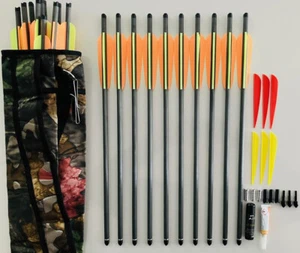 SET: 20 Carbonbolzen 16" + Köcher + Wachs Armbrustbolzen + Zubehör Ek Archery - Bild 1 von 8
