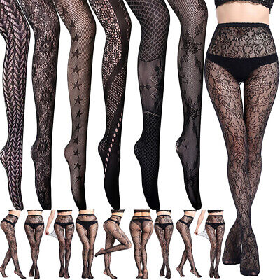 Women Sexy Lingerie Lace Fishnet Hollow Floral Sheer Pantyhose Tights Stocking • 3.41€