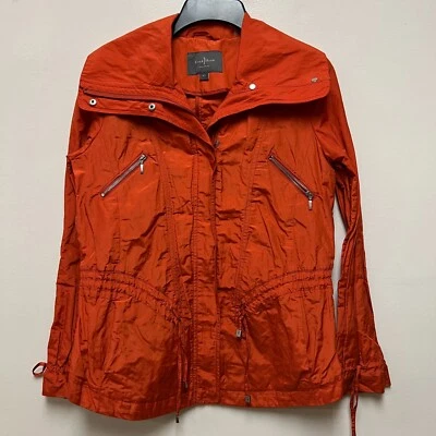 Cole Haan Mujer Impermeable Naranja Ligero Chaqueta Abrigo TALLA XS Cordón Cremallera Foto 1 de 3