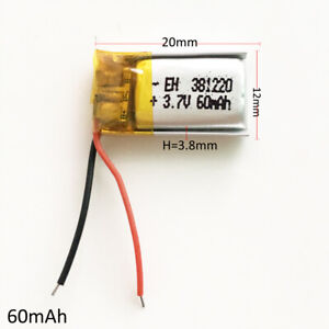 3.7V 60mAh Polymer Battery Lipo Rechargeable For Mp3 Bluetooth GPS GPS 381220