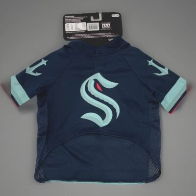 Camiseta para mascotas, Seattle Kraken oficial de hockey con licencia de la NHL, talla Grande Foto 1 de 4