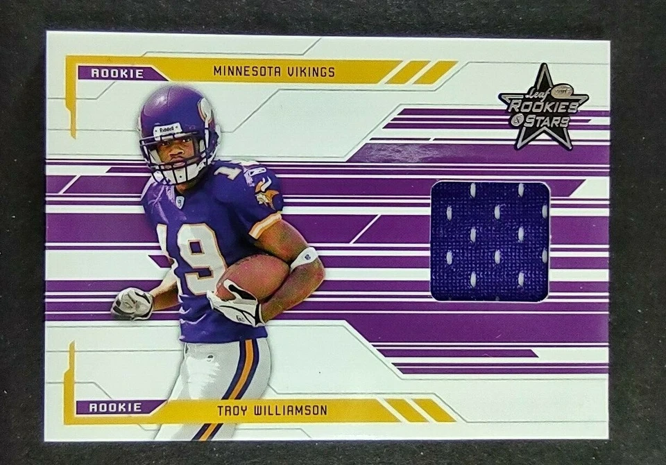 2005 Leaf Rookies & Stars Troy Williamson #277 Vikings Rookie Jersey RC 060/750  - Image 1 of 2