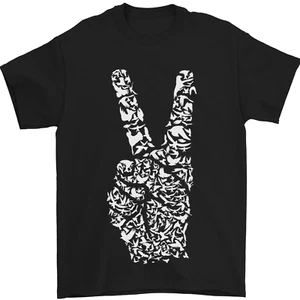 Peace Word Art Hippy Environment Mens T-Shirt 100% Cotton - Picture 1 of 11