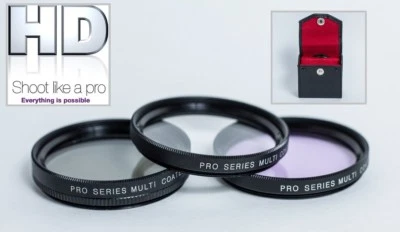 UV POLARIZER FLD 3PC HD GLASS FILTER KIT FOR CANON EOS M EF-M 22mm STM KIT - Image 1 of 4