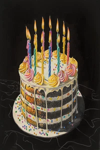 TARJETA DE FELICITACIÓN DE CUMPLEAÑOS 5.5X4.25 Sobre PASTEL DE CUMPLEAÑOS Regalo Fiesta - Imagen 1 de 1