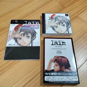 Near Mint PS1 SONY PLAYSTATION Serial Experiments Lain Guidebook Game Novel set - Picture 1 of 12