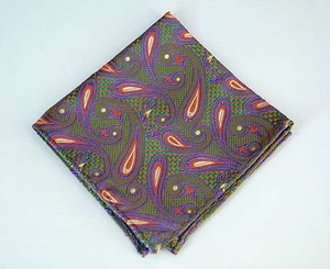 Lord R Colton Masterworks Pocket Square - Capilla Olive Silk - $75 Retail New - Picture 1 of 2