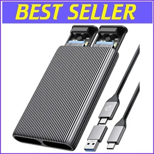 High-Speed Dual M.2 SSD Gehäuse für NVMe & SATA - bis zu 10 Gbit/s Übertragungsrate - Bild 1 von 10