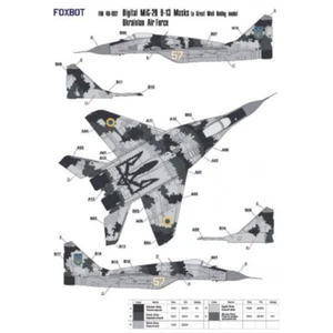 1:48 FOXBOT FM 48-002 Máscaras camuflaje digital MiG-29 9-13 Fuerzas Aéreas Ucranianas - Imagen 1 de 12