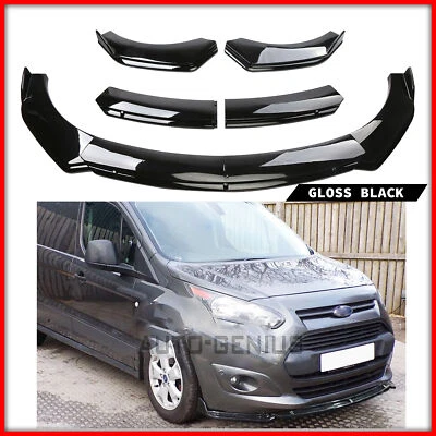 For Ford Transit Connect Front Bumper Lip Spoiler Splitter Gloss Blk Style - Image 1 of 4
