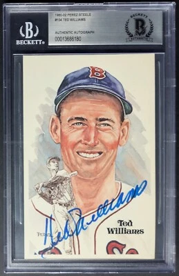 Boston Red Sox Ted Williams Signed Autographed Perez Steele Postcard Beckett 8 - Image 1 of 4