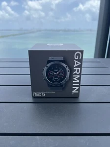 Garmin Fenix 5X 51mm Sapphire Black Case with Black Strap GPS Watch Tri Plus - Picture 1 of 20