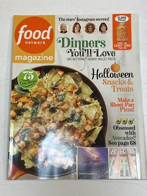 Food Network Magazine Oct 2019 Halloween Snacks Treats Sheet Pan Pizza Avocados - Image 1 of 2