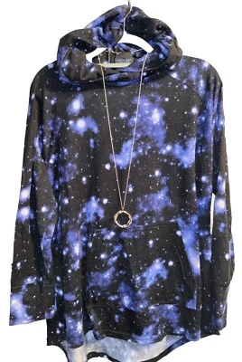 NUEVO CON ETIQUETAS LuLaRoe 2XL Negro Azul Lavanda Blanco Galaxy HACCI Ámbar Sudadera con Capucha Foto 1 de 4