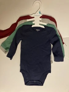 Carter's Baby Boys 6 Month 4-Pack Long-Sleeve Cotton Assorted Bodysuits - Picture 1 of 5