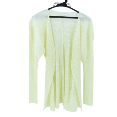 Pleats Please Long Sleeve Ivory Cardigan - Image 1 of 4