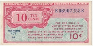 US MPC 10 Cents 471 Series Extra Fine Condition - Picture 1 of 2