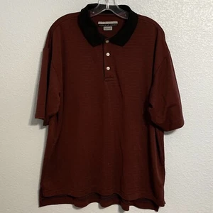 TIGER WOODS NIKE GOLF MENS LARGE SHIRT 61 RAYON 39 POLYESTER BURGUNDY MAROON - Picture 1 of 10
