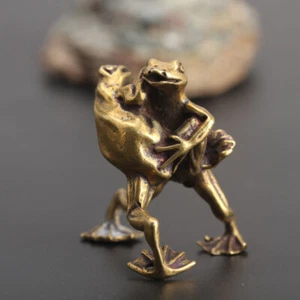 Chinese Collection Asian Brass Wrestling Frog Exquisite fengshui statue - Picture 1 of 5