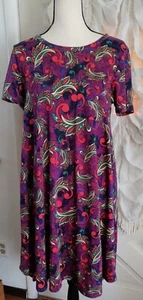 LuLaRoe Swing Purple Dress Beautiful Paisley Size S Relax Fit Made in USA - Picture 1 of 3