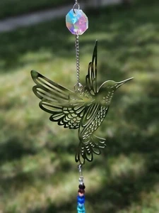 Gorgeous Rainbow Hummingbird Suncatcher, Crystals, Window Home Decor - Picture 1 of 5