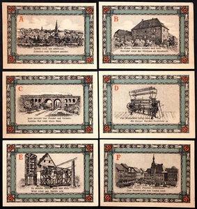 APOLDA 1921 "Dog Market/Weaving Loom/Castle" Complete Series German Notgeld - Picture 1 of 2