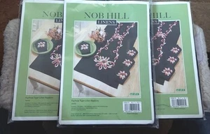 Nob Hill Linens Tiger Lilies Napkins 4 In Set Stamped Embroidery Kit #14-312 - Picture 1 of 3