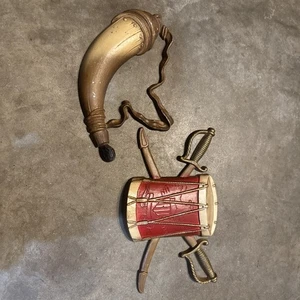 Vintage 1976 2 Stück Küster Metallguss Americana/Revolution Wandbild - Bild 1 von 6