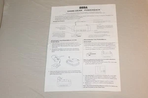 1994 Sega Game Gear Powerback Instruction Manual ONLY - Picture 1 of 3