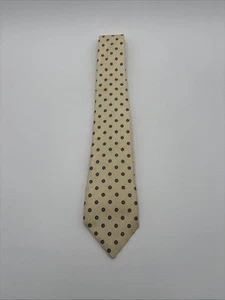 Cravatta collo uomo Hennessy Couture vintage giallo pallido geometrica 58 x 3,25 USA - Foto 1 di 8