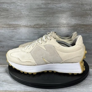 New Balance Women's 327 Beige Suede Lace Up Sneaker Shoes Size 8 - Picture 1 of 8