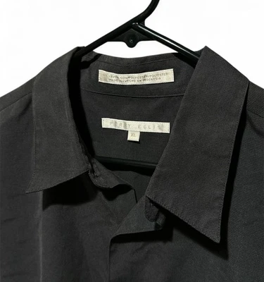Camisa de vestir Perry Ellis negra con botones XL — manga larga, clásica, para hombre » Foto 1 de 3