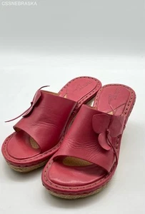 Born 'Drilles Pink Leather Wedges - Size 8 - Picture 1 of 9