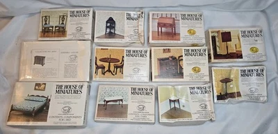 11 Dollhouse Miniature House of Miniature Furniature Kits Lot  1/12 Scale  - Image 1 of 4