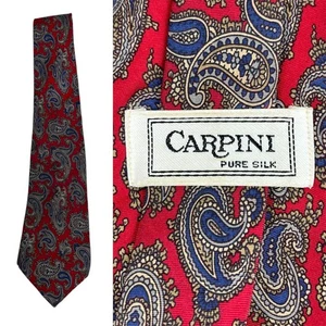 VINTAGE 50s Silk Skinny Tie Men 1950s Paisley Floral Mod Preppy Thin Necktie Men - Picture 1 of 5