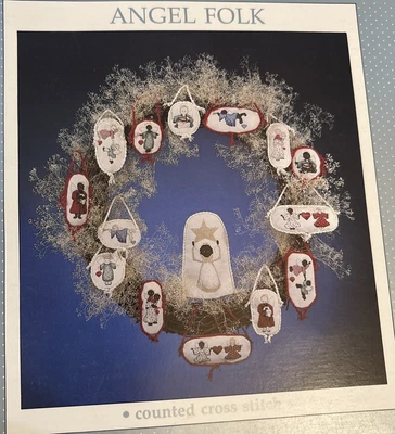 Vtg Rare Alma Lynne Designs ANGEL FOLK Cross St Pattern 1985 Bk ALX-45 - Image 1 of 4