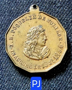 Paris Ier - Belle Méd. 28,5x25mm - Inauguration De La Fontaine De Molière 1844 - Picture 1 of 2
