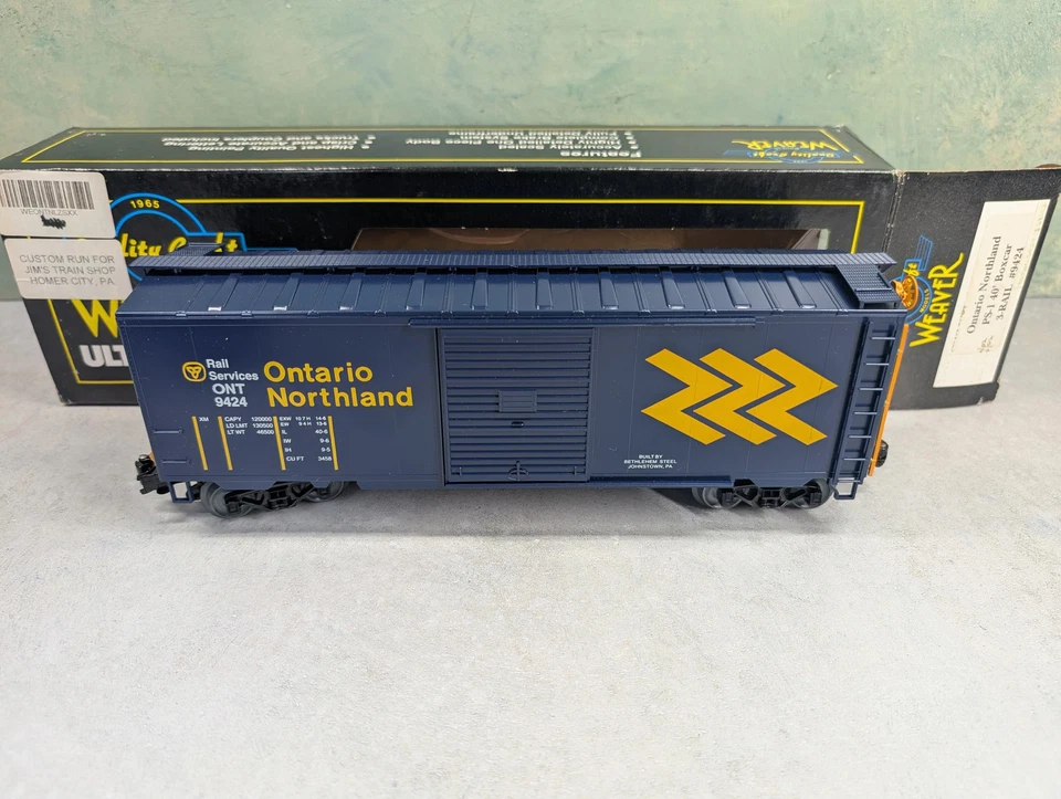 Weaver O 40' PS-1 Box Car Ontario Northland ONT #9424 3 Rail Custom Car READ - Image 1 of 4