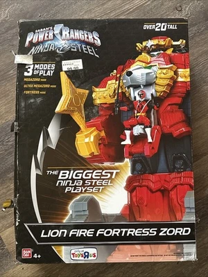 Caja abierta/nuevo Juego Bandai Power Rangers Ninja Steel Lion Fire Fortress Zord Foto 1 de 4