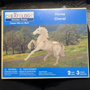 CREATOLOGY WOODEN 3D PUZZLE - HORSE - AGES 6+ - KIDS ACTIVITY SEALED - Picture 1 of 3