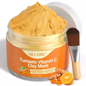 Turmeric Vitamin C Clay Mask for Dark Spots, Dull Skin, Blackheads, Facial - Picture 1 of 9