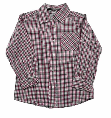 The Children's Place Boys Button Up Pink Plaid Easter Size 4T - Image 1 of 4