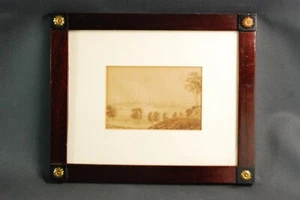 DIBUJO A TINTA pequeña IMAGEN enmarcada "DRESDE hacia 1800" BIEDERMEIER - Imagen 1 de 9