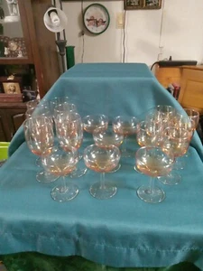 MCM Dorothy Thorpe Topez Lustre 6 Wine ,6 Cocktail And 6 Champagne Glasses - Picture 1 of 8